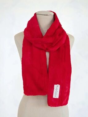 Minky Couture Red Lux Plush Faux Fur Scarf